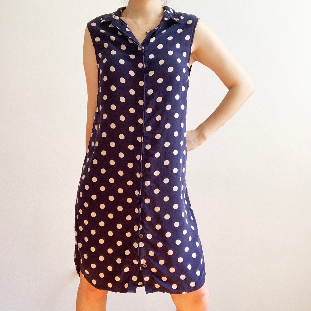 Equipment * Polka dot Silk Shirt dress size XS